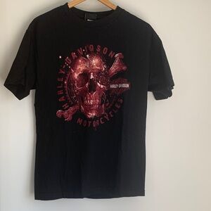 Harley-Davidson Black and Red Skull Tee